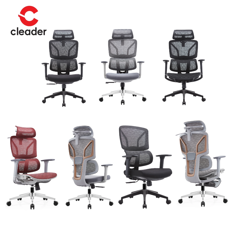 High Elasticity Swivel Office Mesh Chair with Adjustable Headrest Modern Design