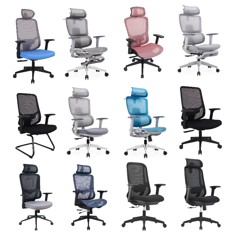Modern Lumbar Design Swivel Mesh Office Chair with Adjustable Armrest