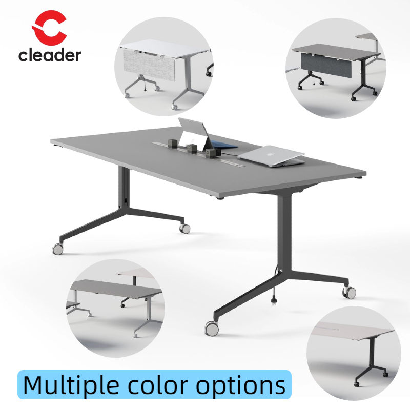 Flip Top Table Office Furniture Foldable Conference Meeting Desk with Wood Panel