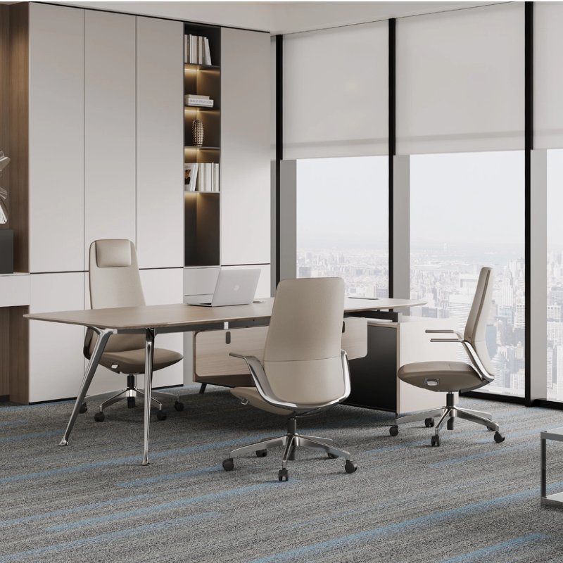 Modern Executive Leather Chair Comfortable Soft Swivel High Back Office