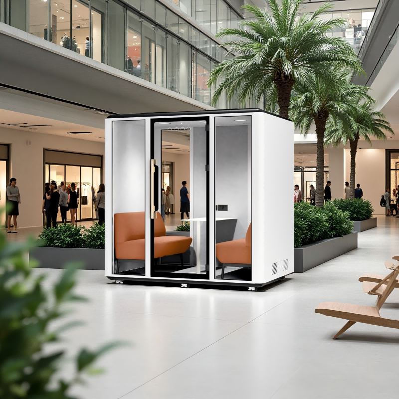 Modern Executive Privacy Meeting Pod Durable Aluminum Alloy Oblong Foldable