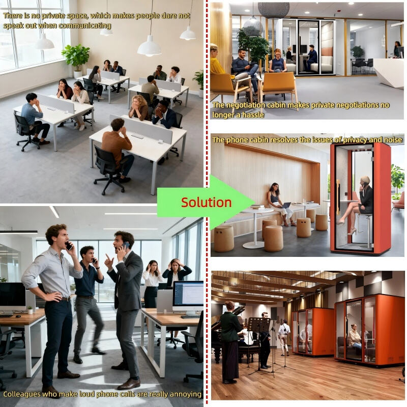 Modern Executive Privacy Meeting Pod Durable Aluminum Alloy Oblong Foldable