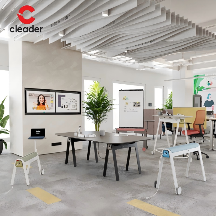 Factory Direct Simple Modern Office Desk Extendable for Library & Office-6（场景图）.png