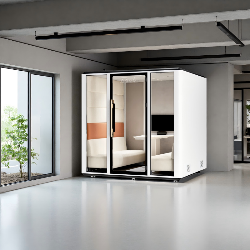 Modern Soundproof Home Office Privacy Booth with Aluminum Frame for Office