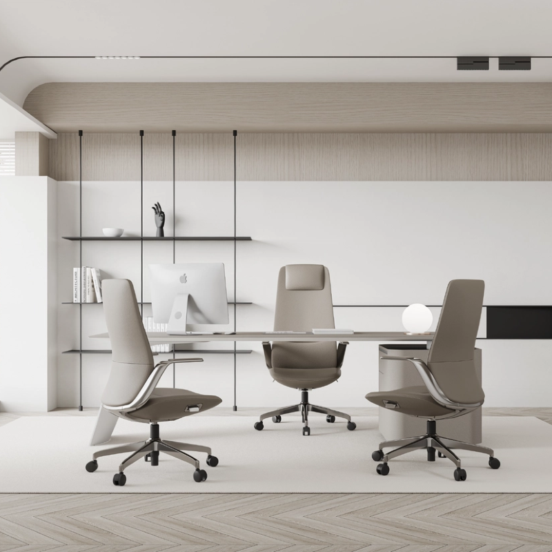 Modern Executive Leather Chair Comfortable Soft Swivel High Back Office