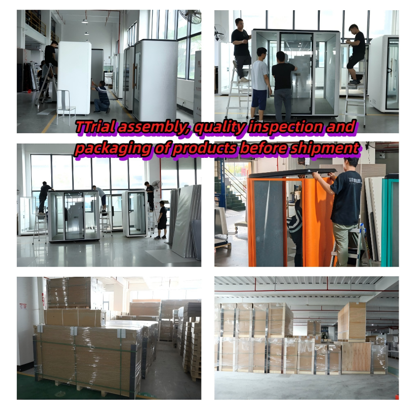 Modern soundproof steel frame office working space furniture for phone booth