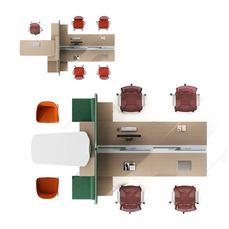 Modern Wooden Modular Office Desk 2 4 Seater Coworking Workstation Open Space