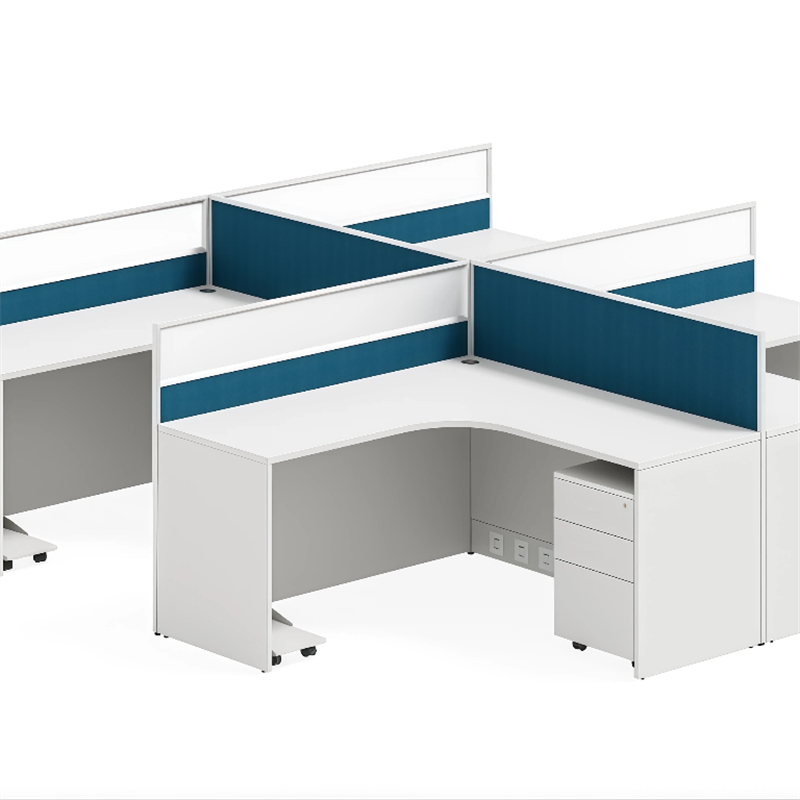 L-shaped modern screen workstation - Screen booth