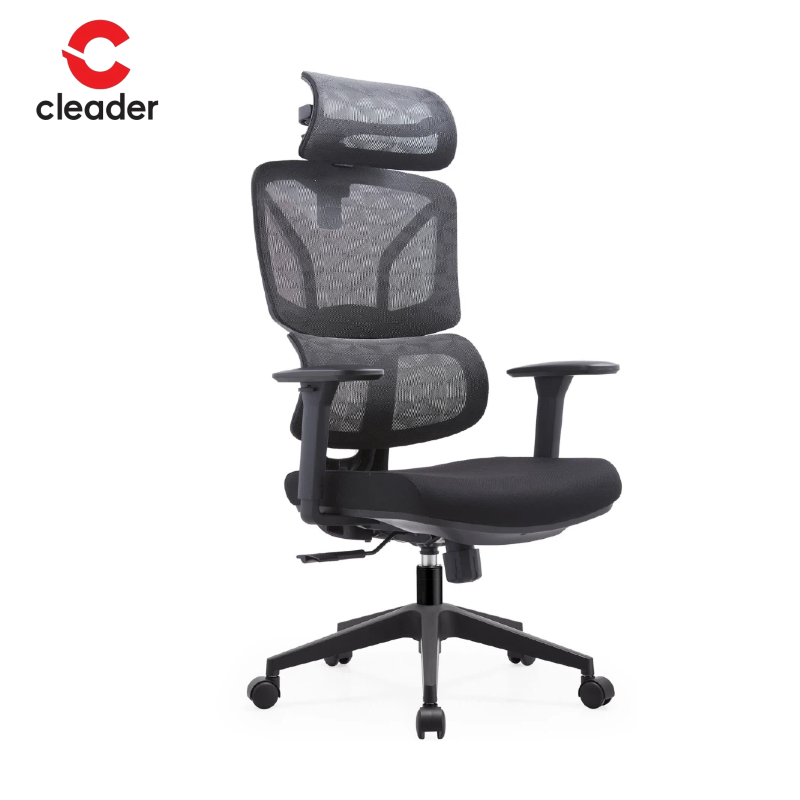 High Elasticity Swivel Office Mesh Chair with Adjustable Headrest Modern Design