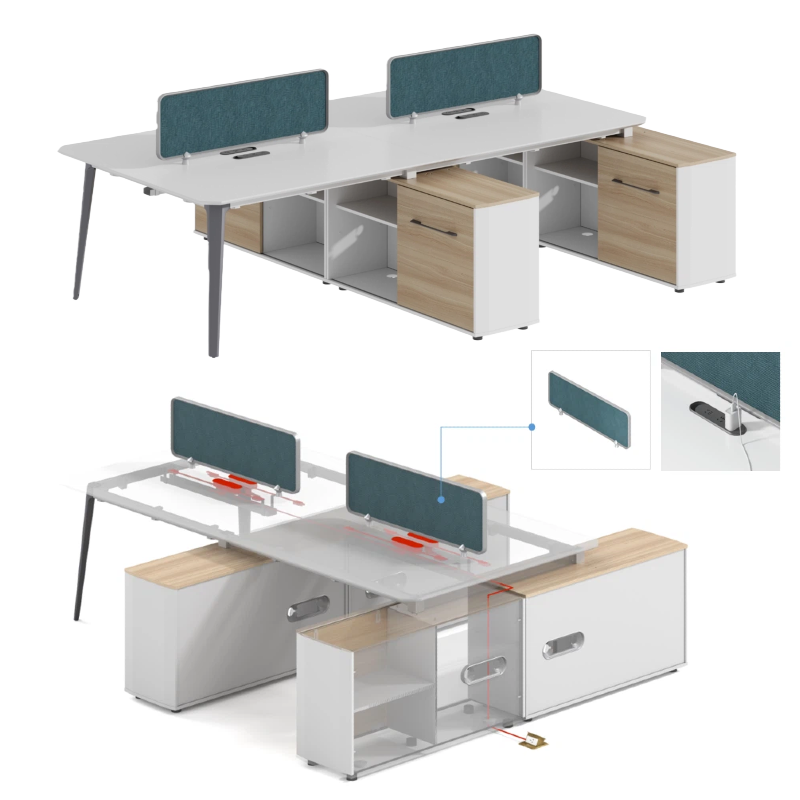 Sales of Modern Design Workstations Desks with Cabinets 2-6 person Workstations Desks