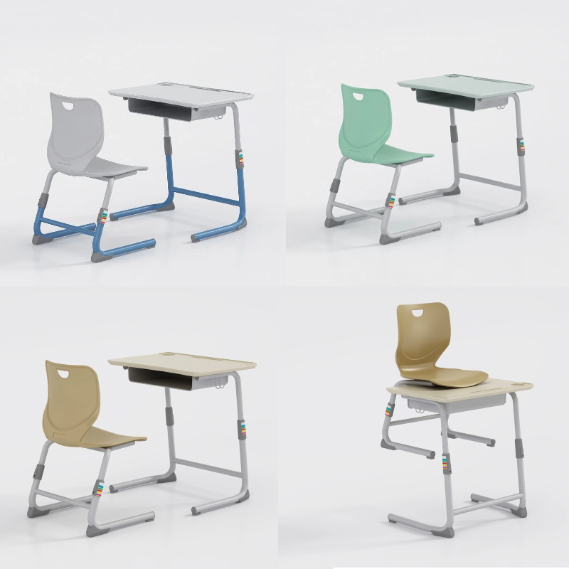 School Furniture Desks and Chairs Student Height Adjustable Table and Chair Set