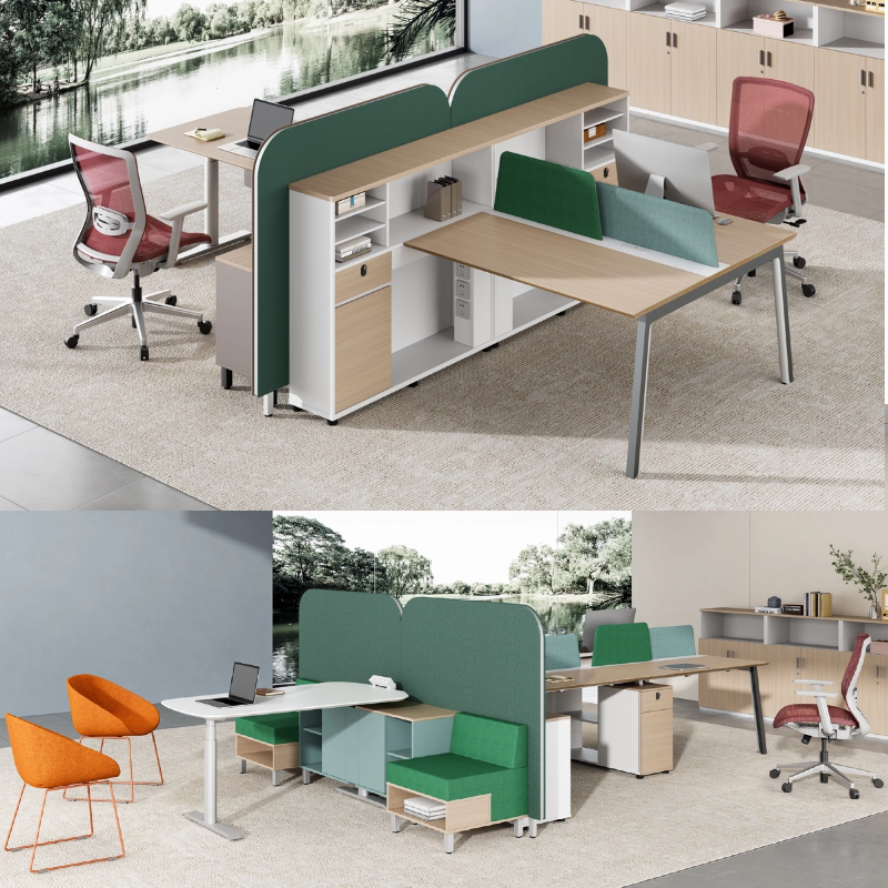 Modern Wooden Modular Office Desk 2 4 Seater Coworking Workstation Open Space