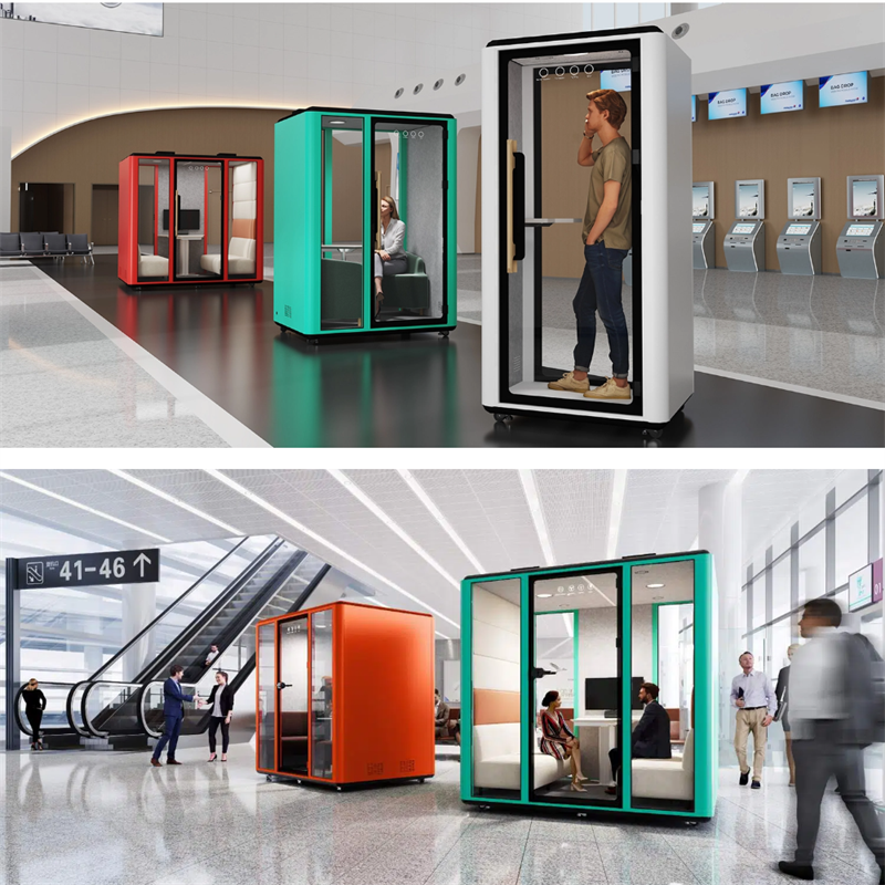Modern easy-to-install mobile phone booths, soundproof private meeting pods