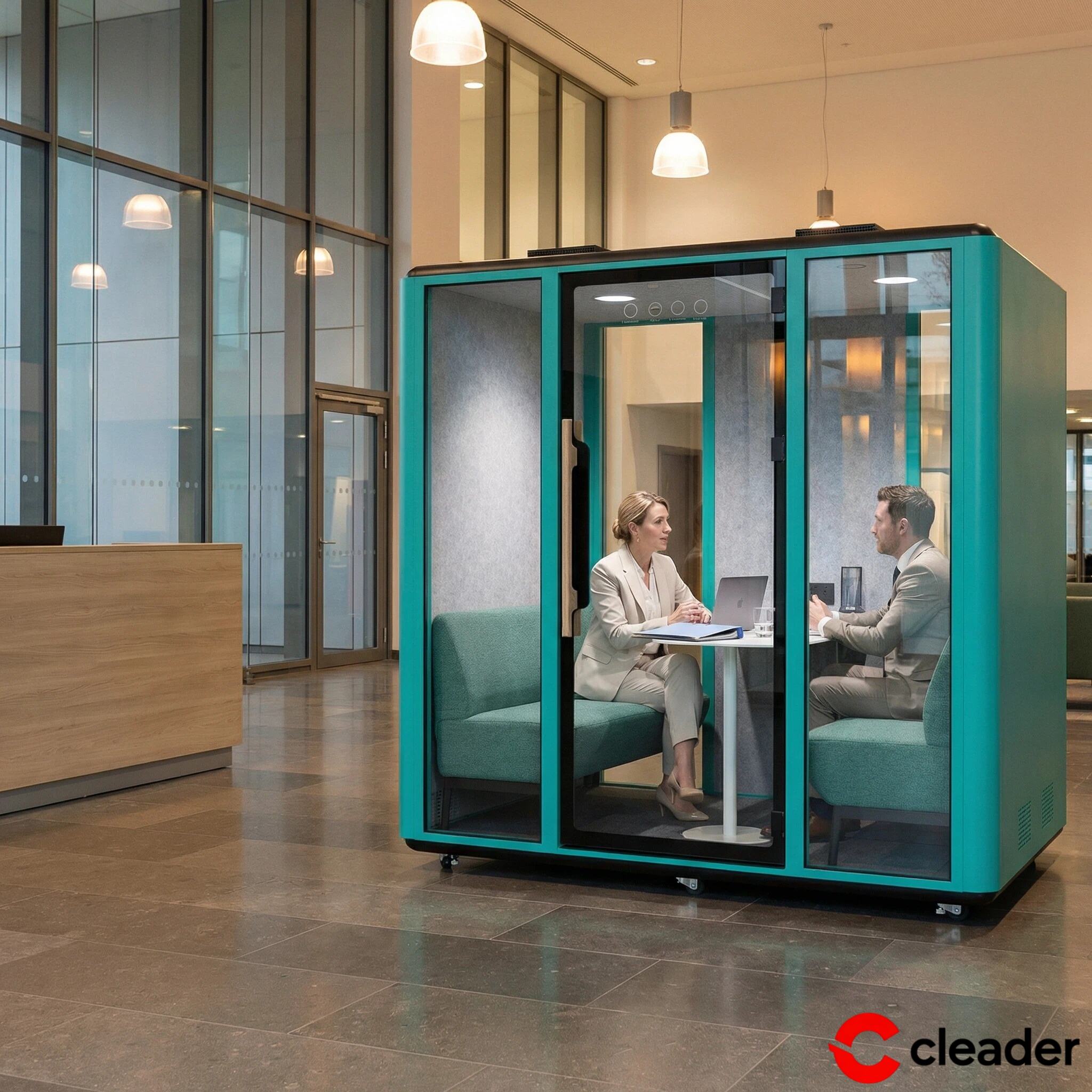 ¿Cuáles son las características clave de las cabinas de reuniones para dos personas de alta calidad?