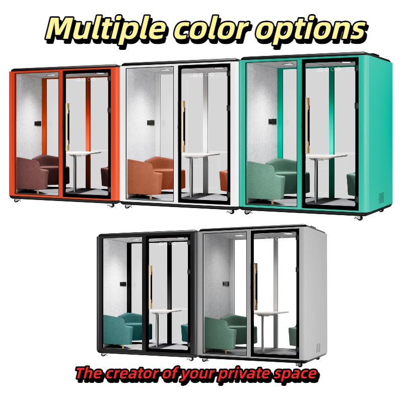 Office steel frame mobile multi-functional soundproof telephone booth