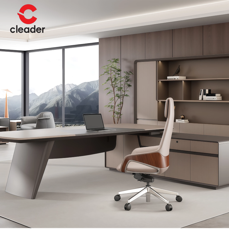 High Quality Italian Luxury Unique L Shape Wooden Executive Office Desks