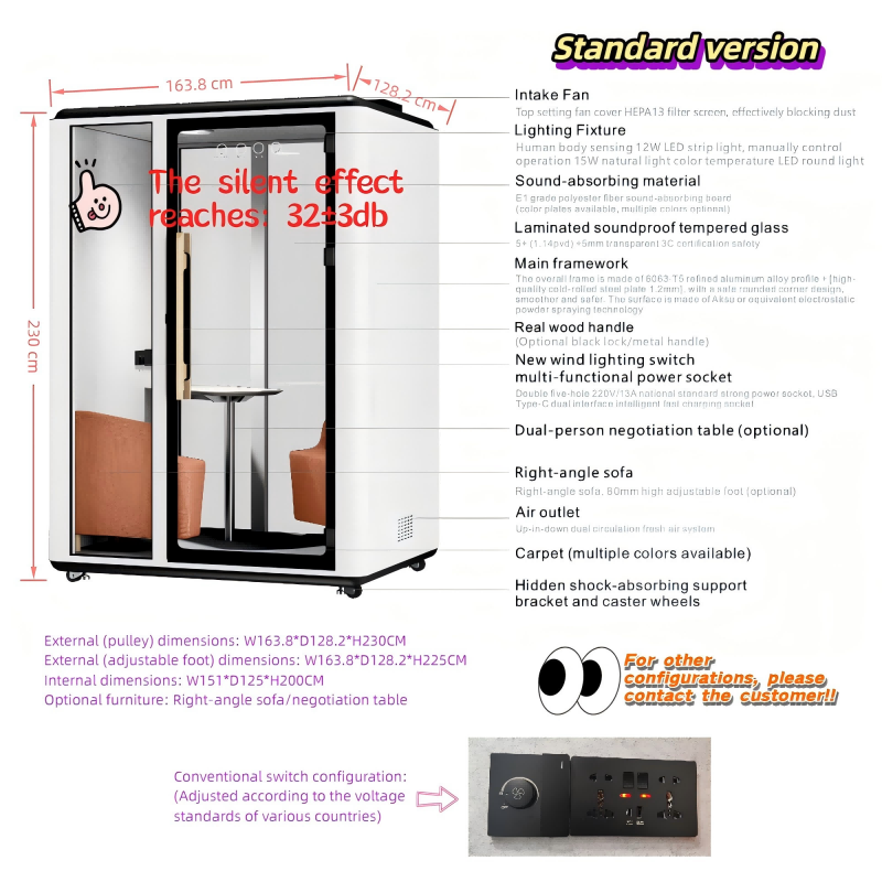 Silent Pod Portable Office Pod steel frame mobile multi-functional booth