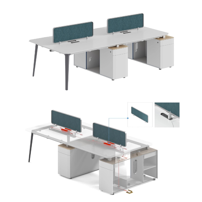 Modern Design Standard Size Modular Workstation Desk 4-6 Seater Staff Desk