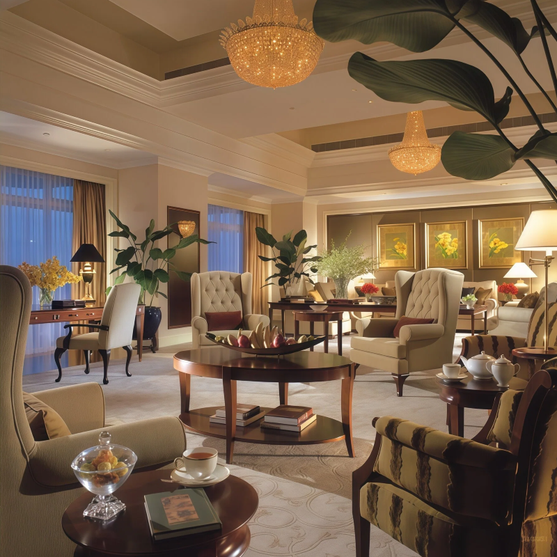 Light Luxury Hotel Lobby Lounge Sofa Reception Area Table and Chair Combination