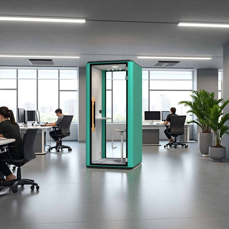 Modern soundproof steel frame office working space furniture for phone booth