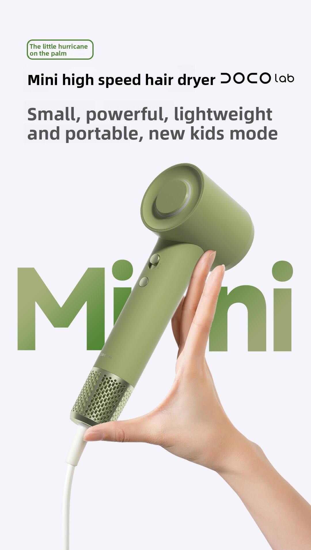 xiaomiyoupin doco high speed mini hair dryer for kids -1