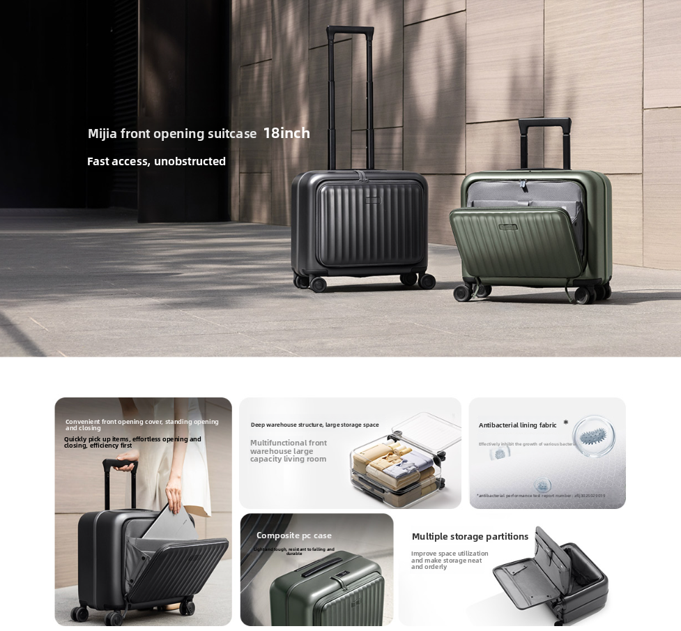 xiaomi mijia front opening travel suitcase -1