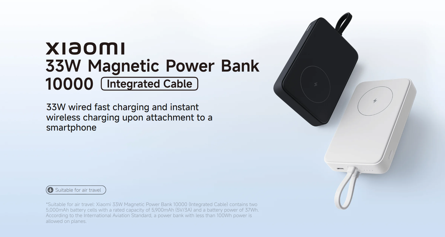 xiaomi magnetic built in cable power bank 33w -1