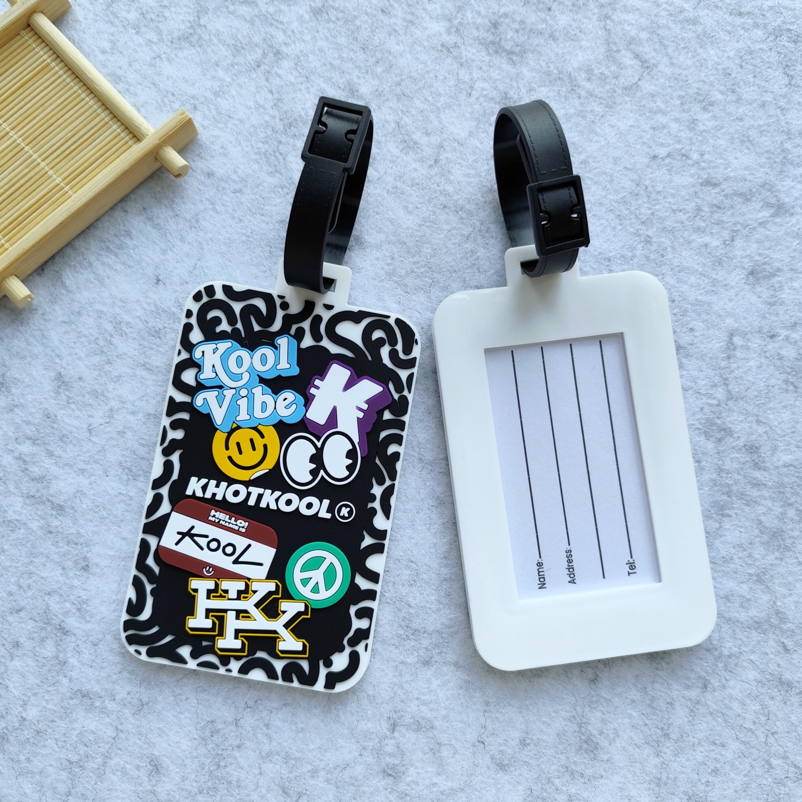 Etichetta Bagagli Viaggio Nome ID Personalizzata Premium Vera Cuoio Custom PVC Gomma Etichetta Bagaglio Design Personalizzato