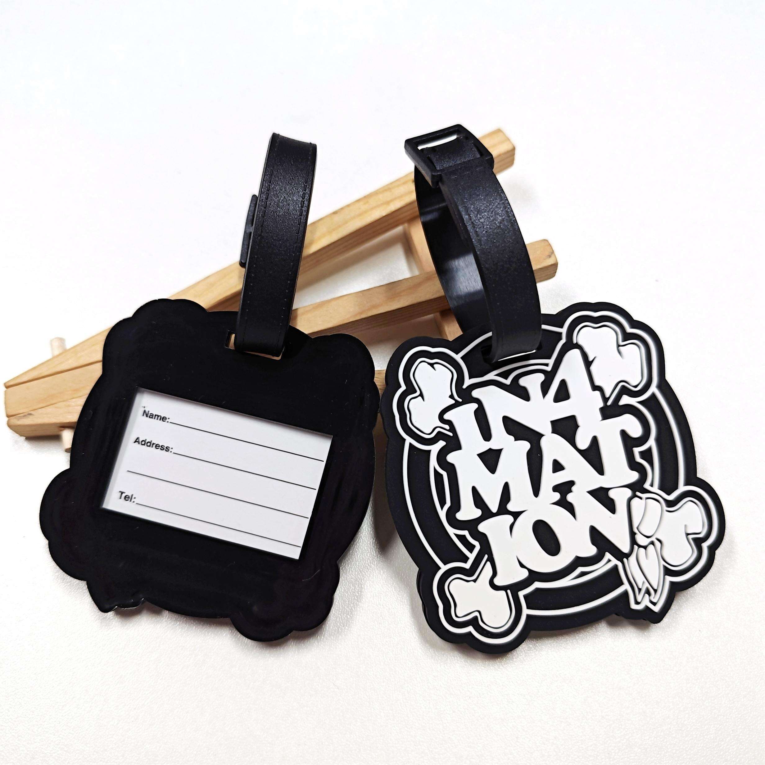 Reisegepäck-Marke Name ID personalisiert Premium echtes individuelles Leder PVC Rubber Gepäcktag angepasstes Design