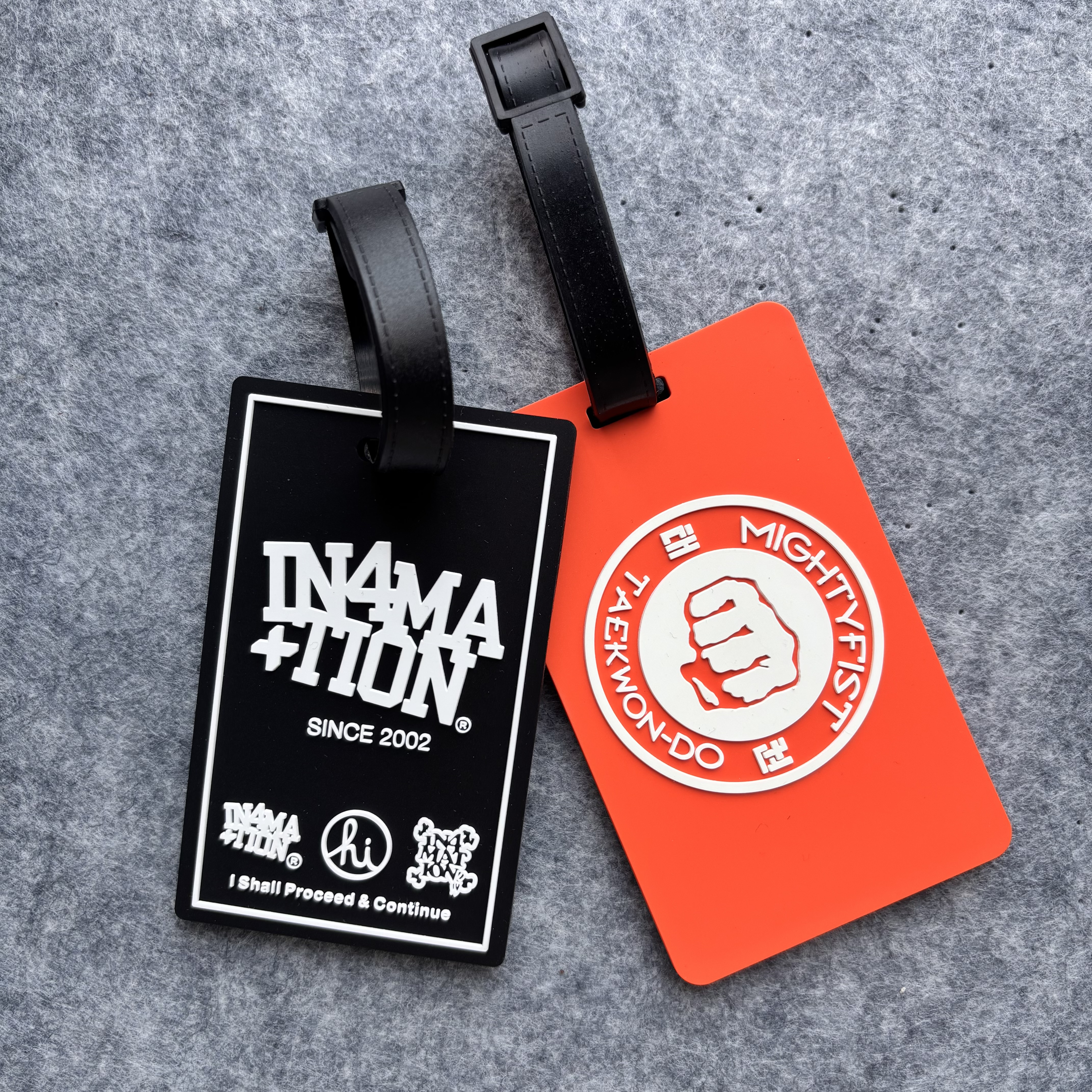 Personalisierte individuelle Logoname-Tasche Reise-Zubehör Sublimationsdruck Plastik-Schlaufe Gurt Silikon PVC Gepäcktag