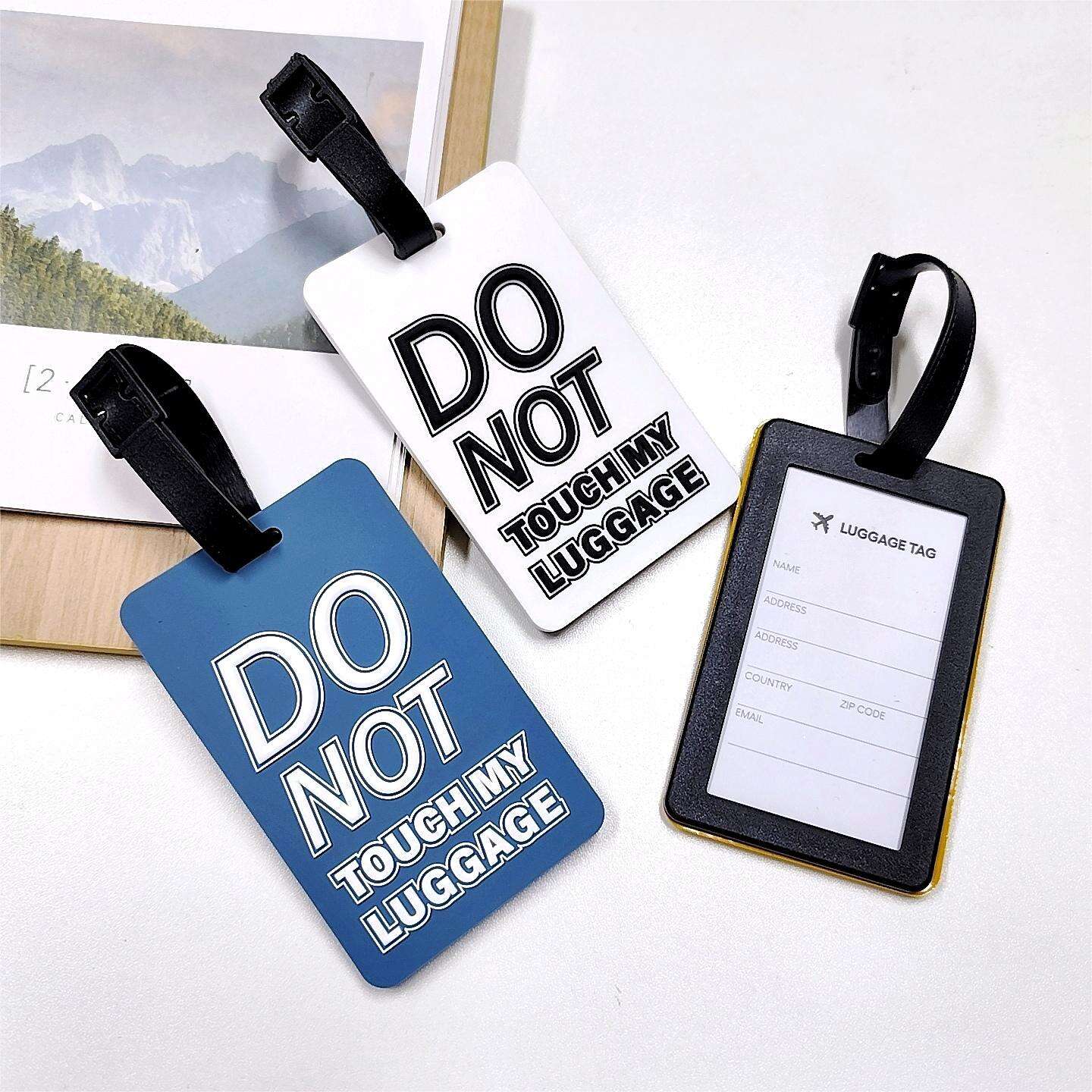 Etichette per bagagli personalizzate progettate dall'azienda produttrice, creative in PVC per viaggio