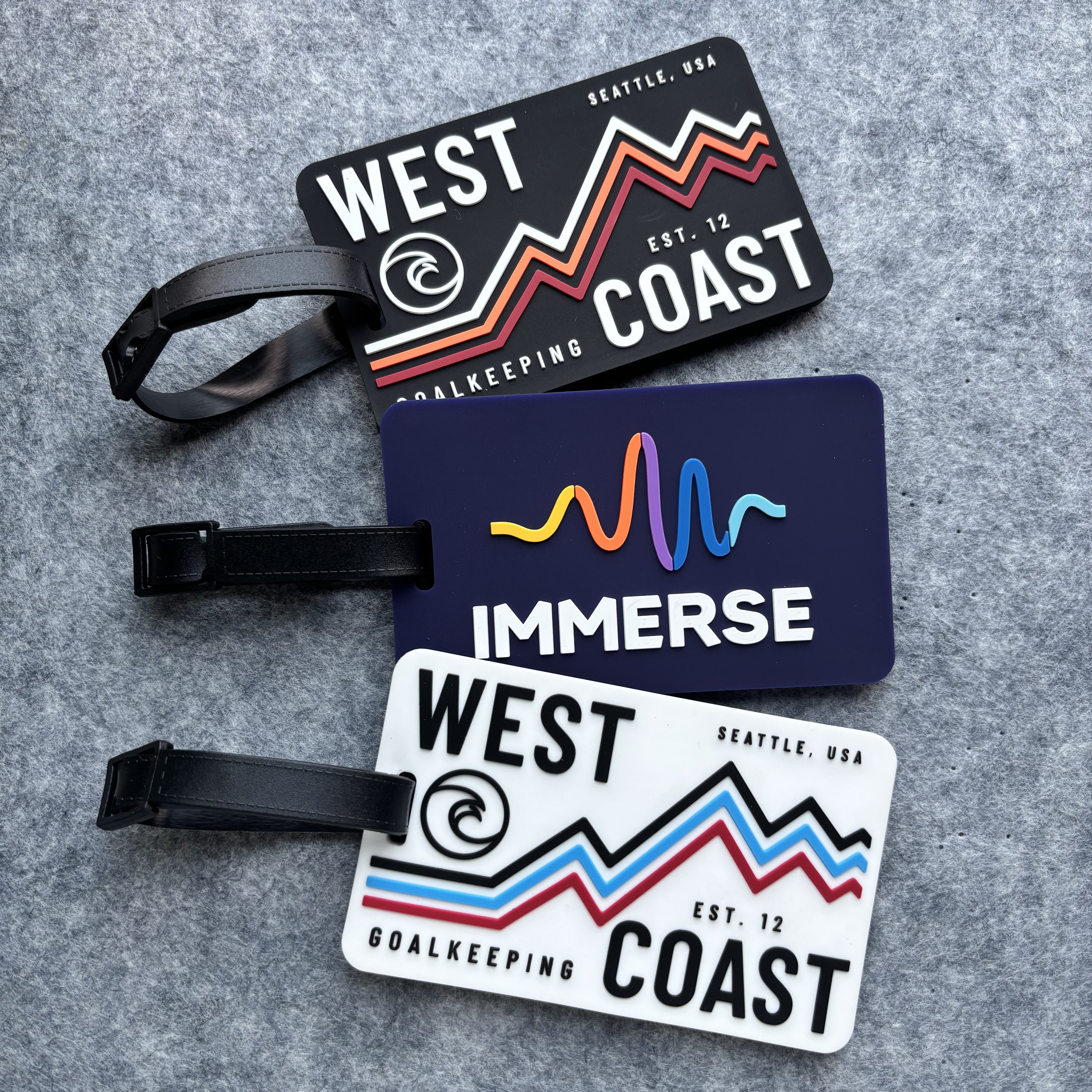 Personalisierte individuelle Logoname-Tasche Reise-Zubehör Sublimationsdruck Plastik-Schlaufe Gurt Silikon PVC Gepäcktag