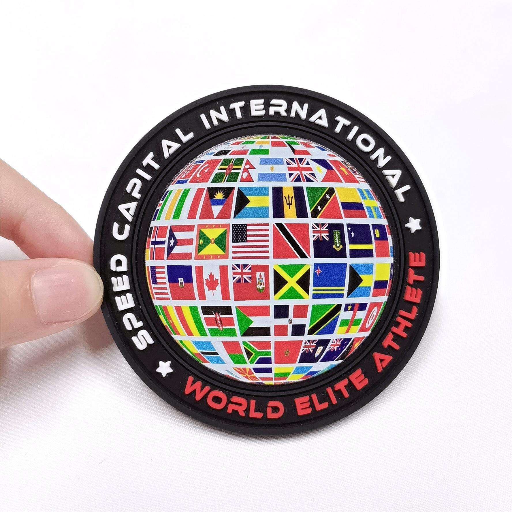 Individuelle Pvc Gummihaken Schleifen-Patch 2D 3D Druck Leuchten im Dunkeln Emboss-Patch-Logo Hüte mit Patches