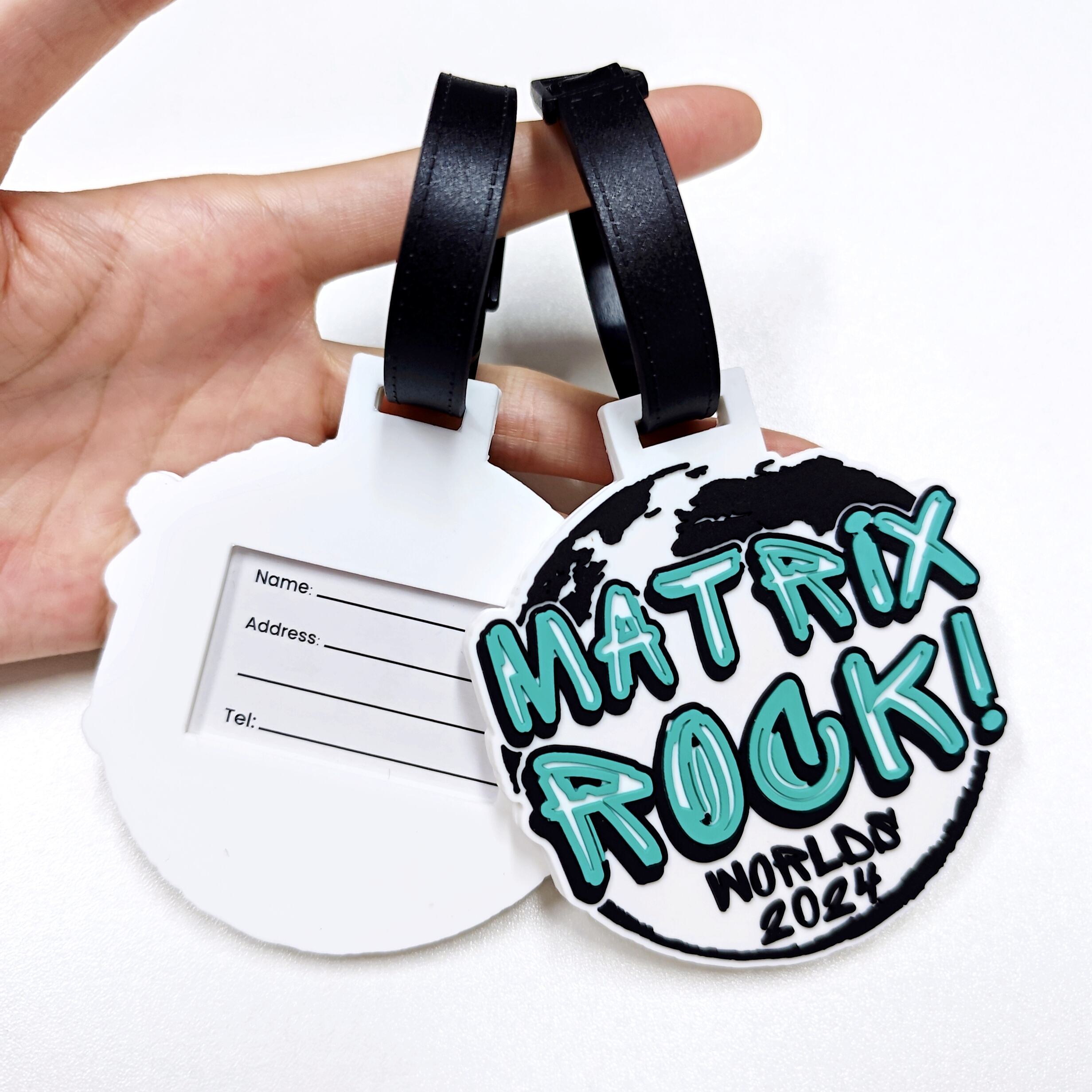 Reisegepäck-Marke Name ID personalisiert Premium echtes individuelles Leder PVC Rubber Gepäcktag angepasstes Design