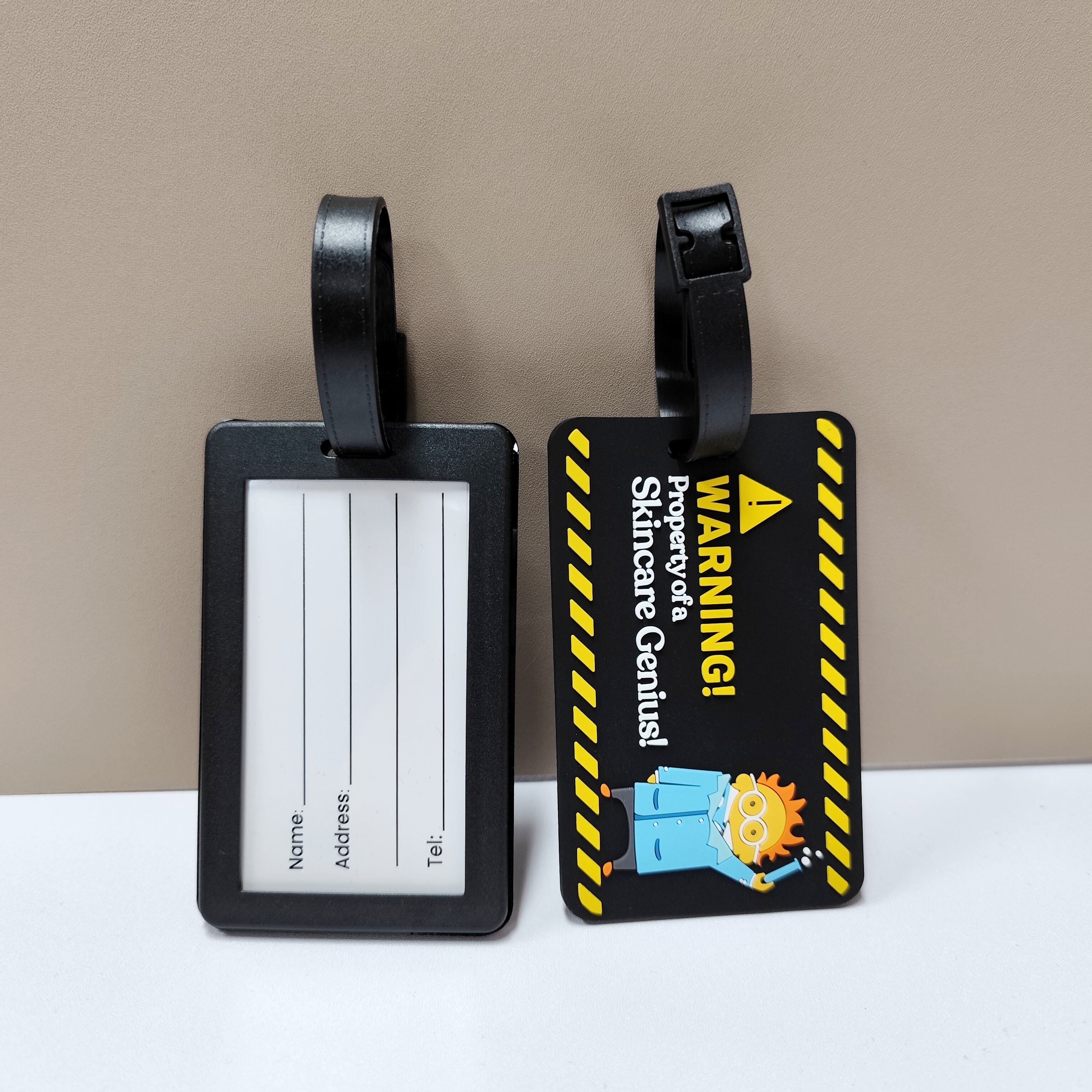 Reisegepäcksschild Name ID Personalisiert Premium Echtes Benutzerdefiniertes PVC-Gummige-päcksschild
