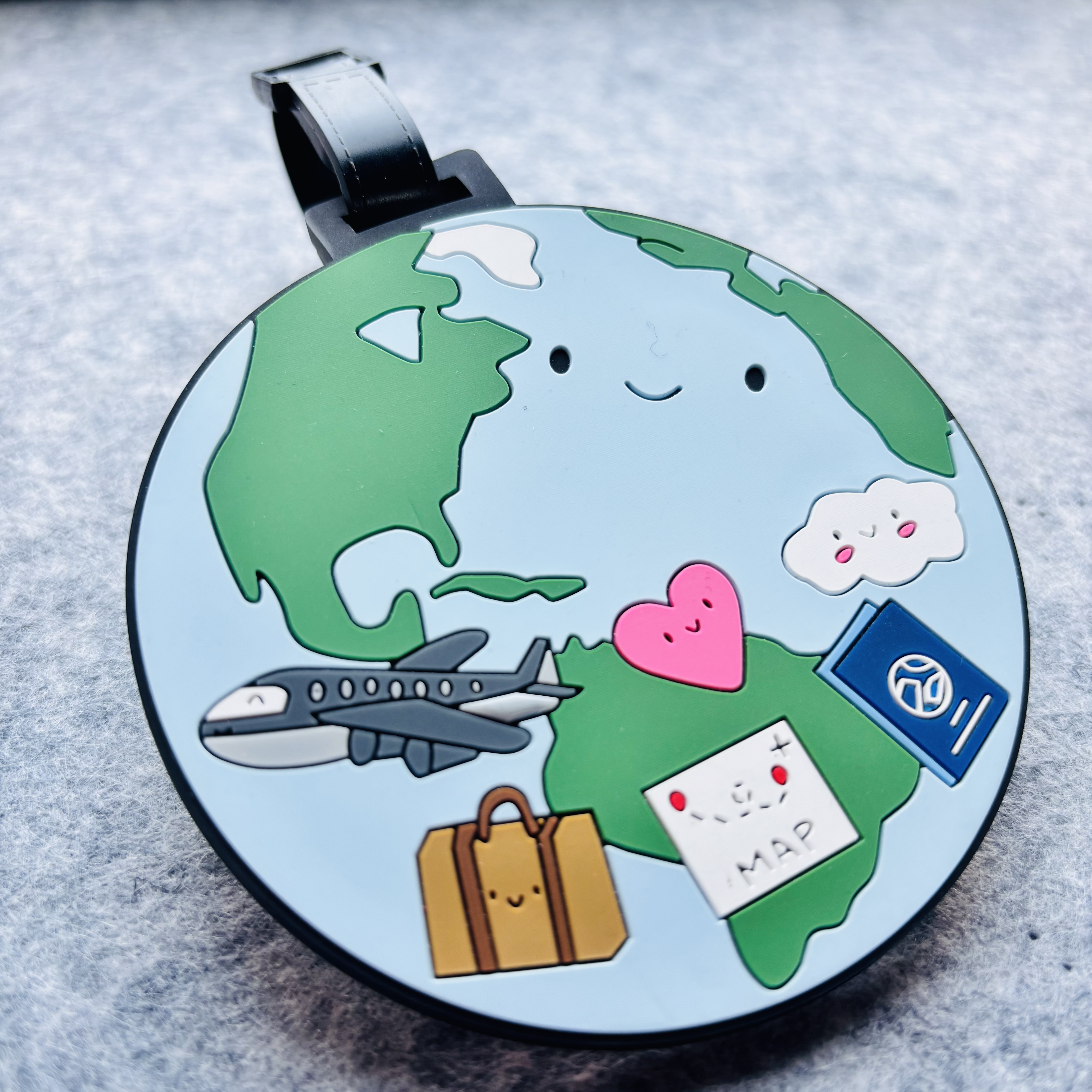 Etichette per bagagli in PVC morbido personalizzate per viaggi con bambini