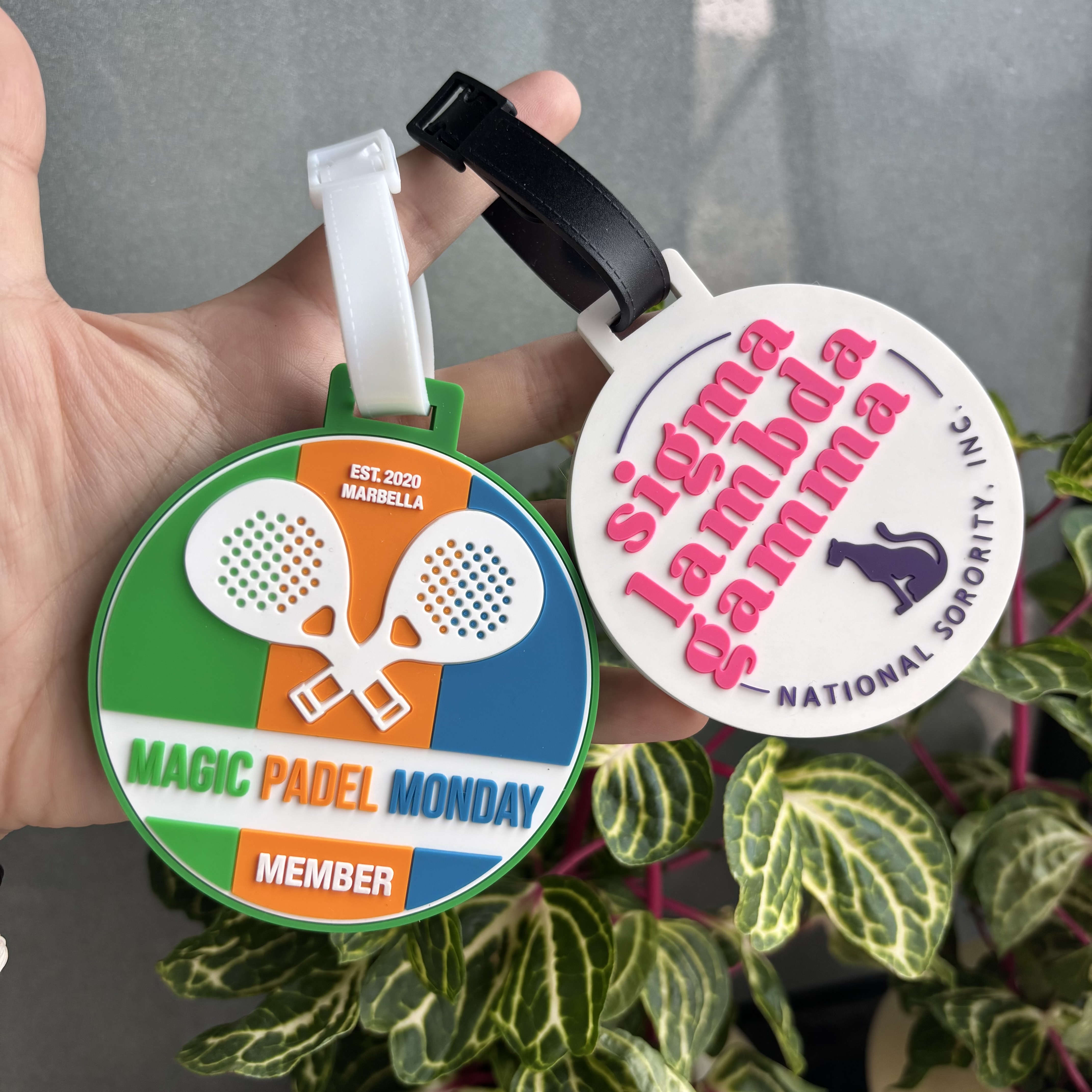 Personalisierte individuelle Logoname-Tasche Reise-Zubehör Sublimationsdruck Plastik-Schlaufe Gurt Silikon PVC Gepäcktag