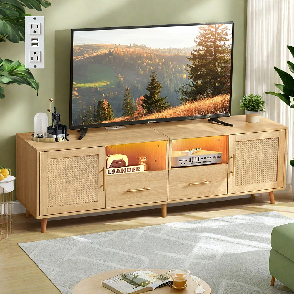 Stylish Rattan TV Stand for Modern Living Spaces