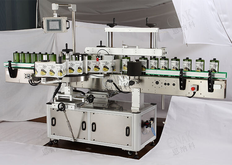 Automatic Double Side Sticker Labeling Machine for Cosmetics Square Flat Glass Bottle