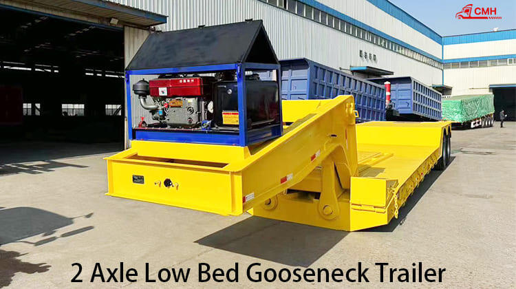 2 Axle Low Bed Gooseneck Trailer