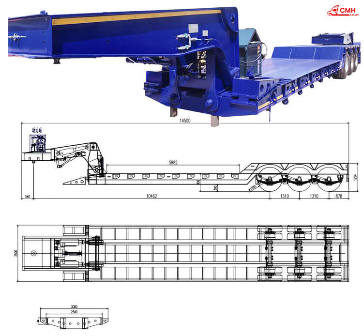 80 Ton Detachable Gooseneck Lowboy Trailers