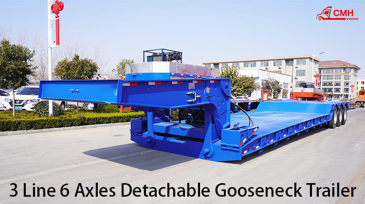 3 Line 6 Axles Detachable Gooseneck Trailer