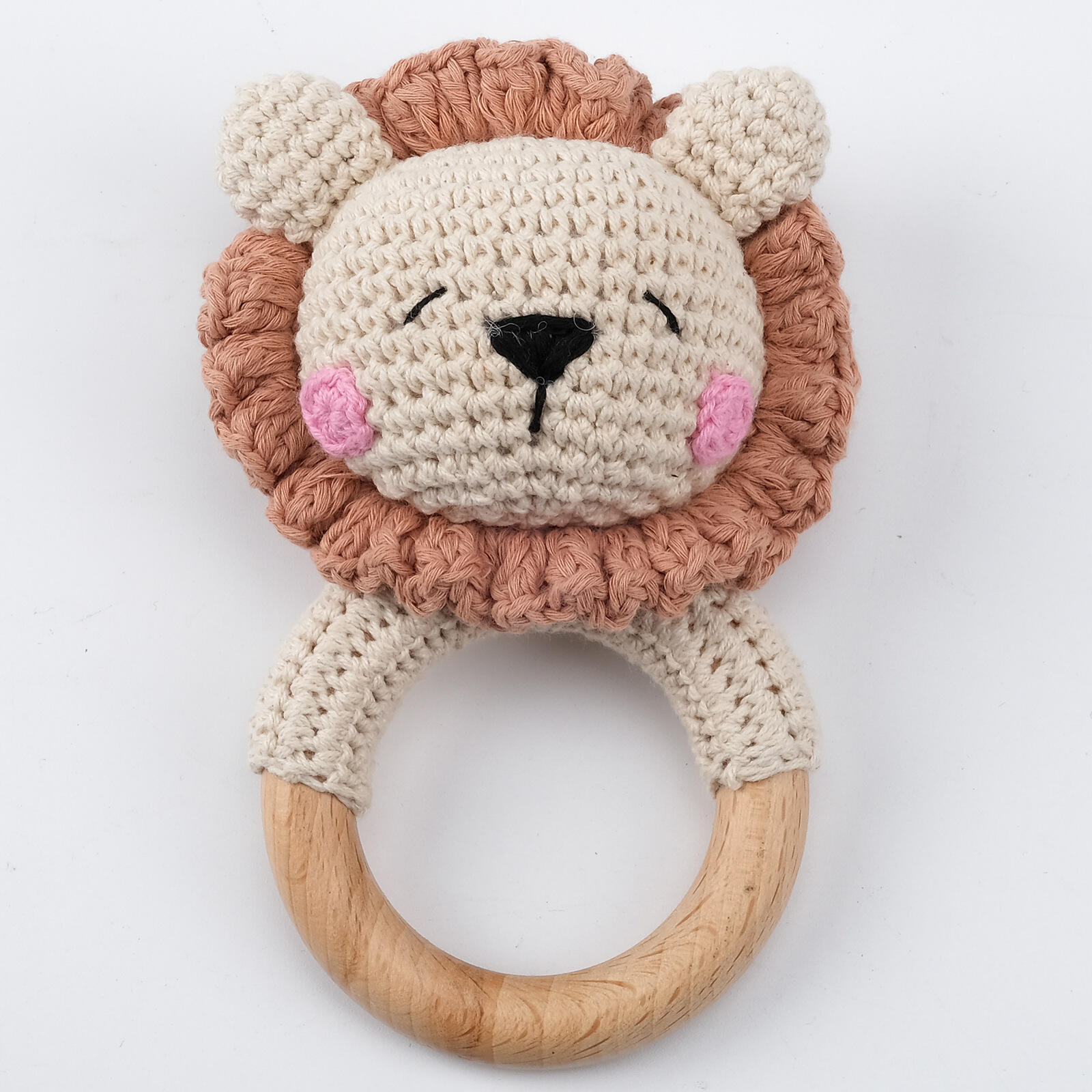 2024 New Baby Crochet Animal Rattle Knitted Cartoon Doll Baby Soothed Nibble Toy