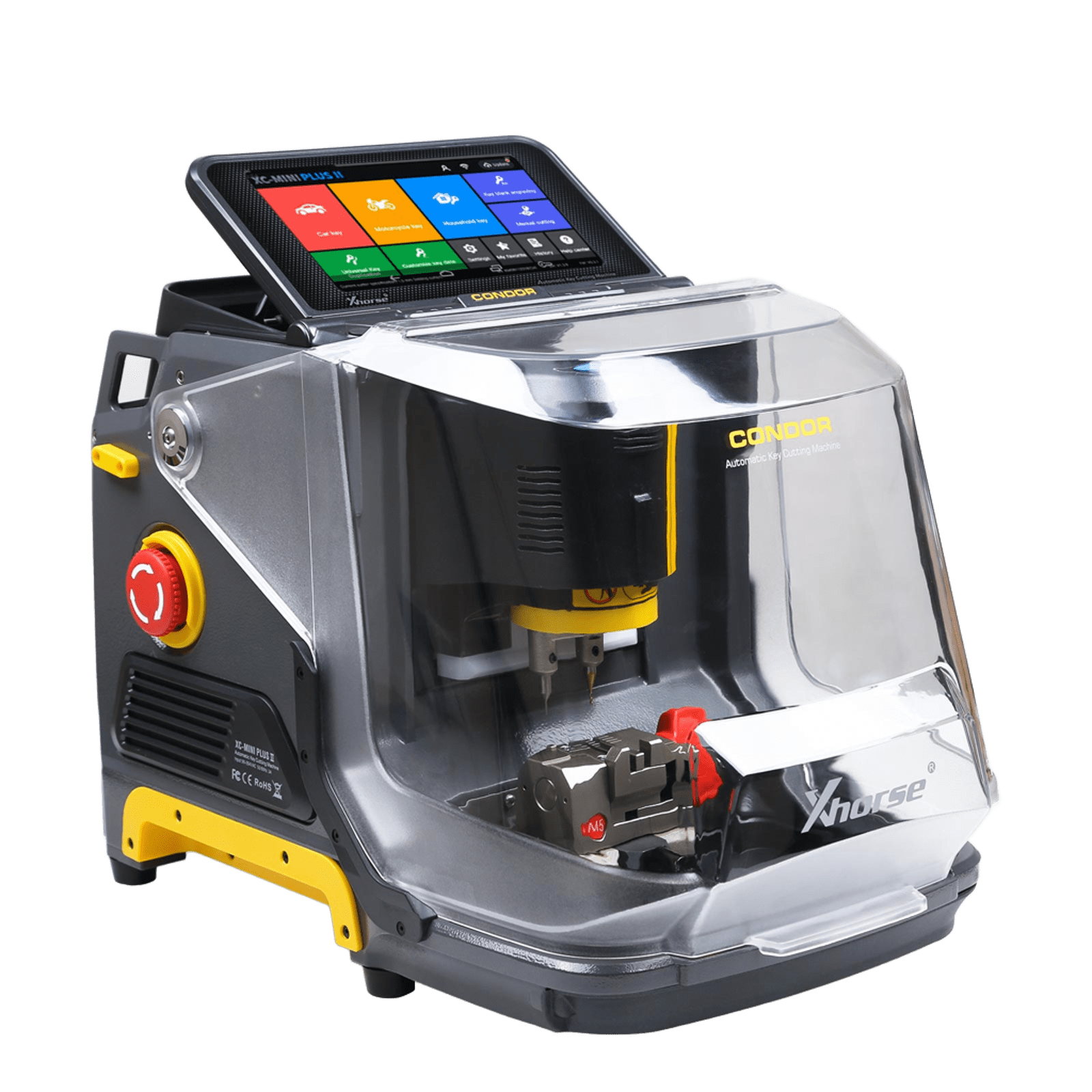 Máquina automática de corte de llaves CNC Xhorse Condor XC-MINI Plus II de segunda generación (pantalla integrada y abrazaderas M3/M5)