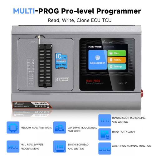 Programador multiplataforma Xhorse Multi-Prog para ECU y TCU de automóviles, con adaptador