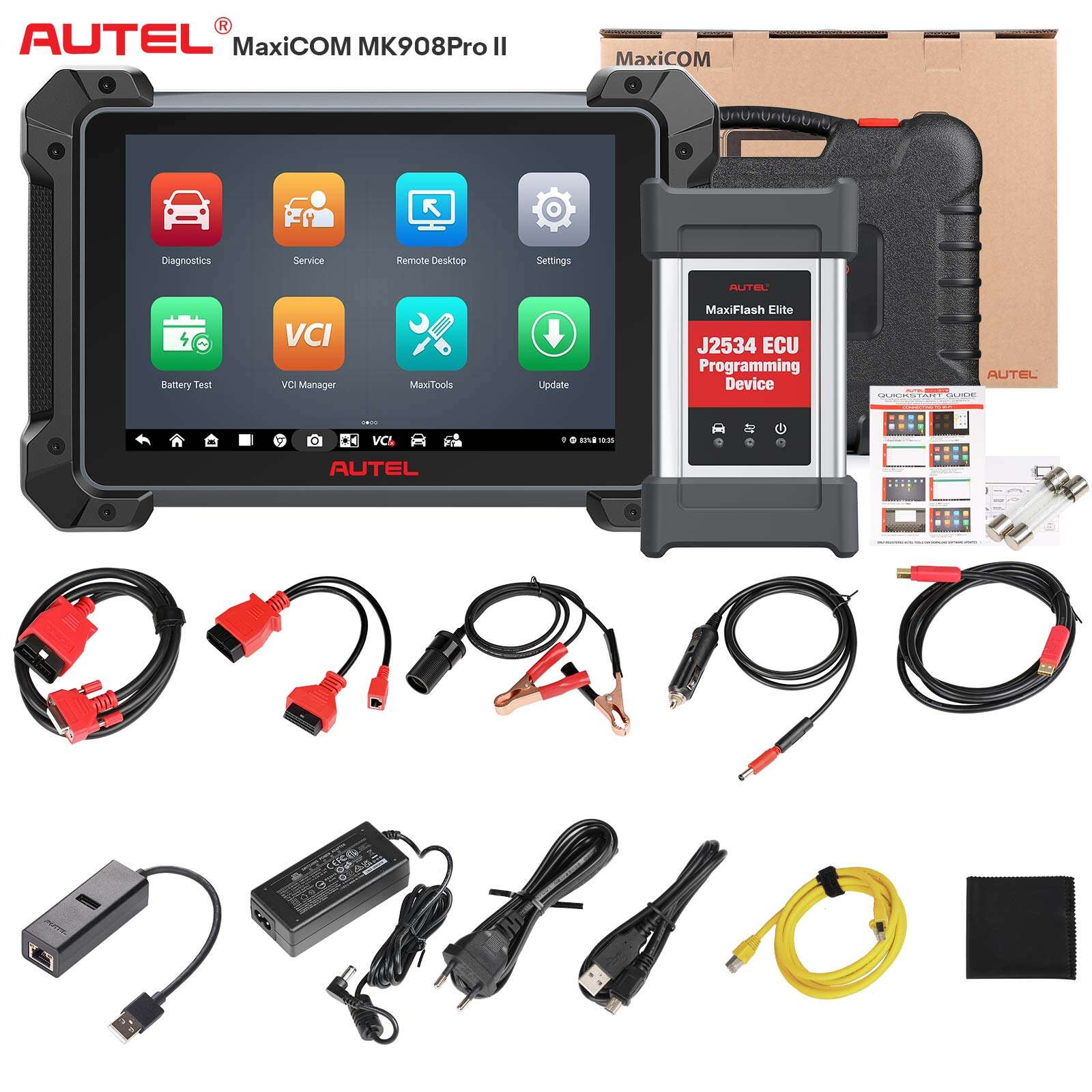 Escáner de diagnóstico completo Autel MaxiCOM MK908 Pro II con programación de la UCE J2534 (versión global)