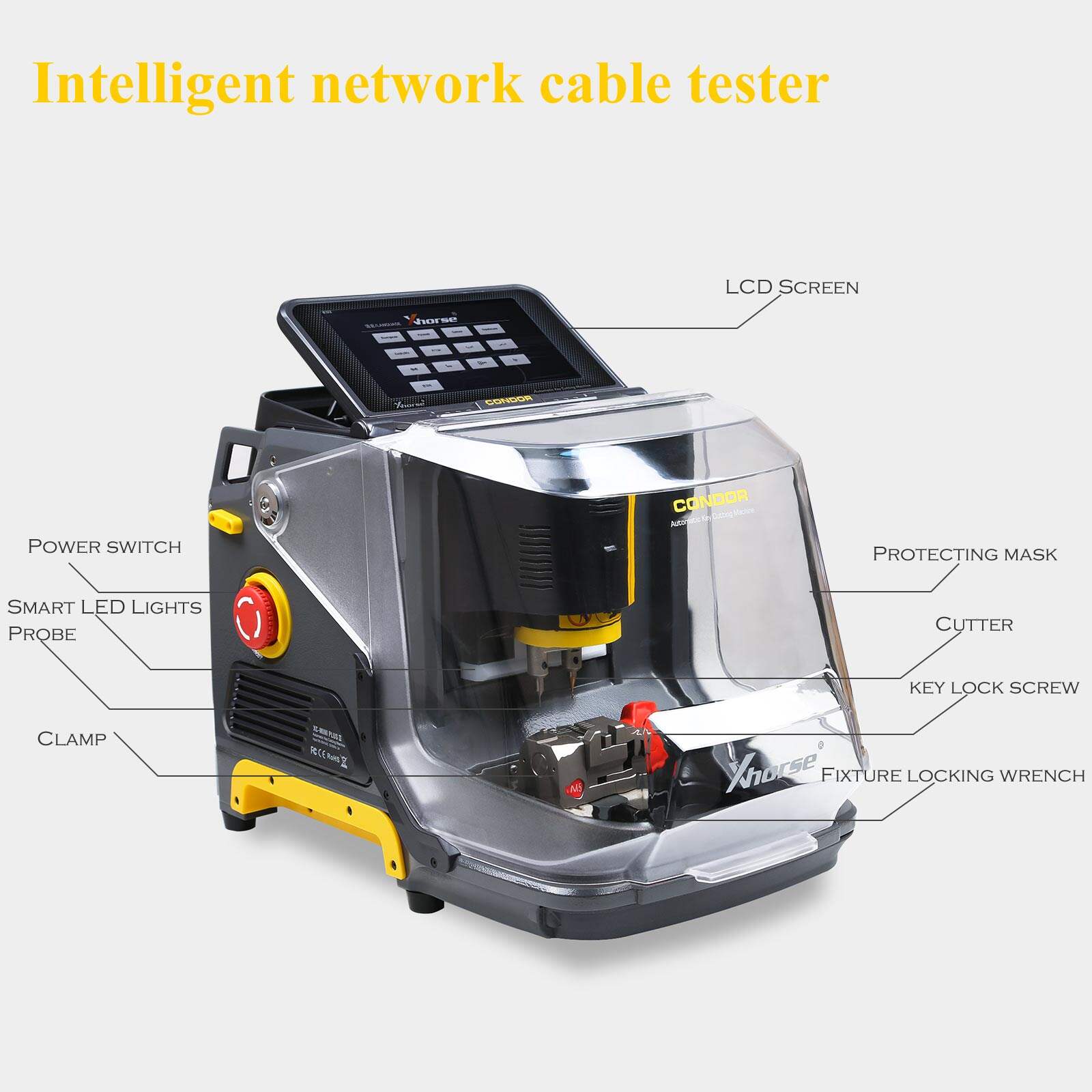 Máquina automática de corte de llaves CNC Xhorse Condor XC-MINI Plus II de segunda generación (pantalla integrada y abrazaderas M3/M5)