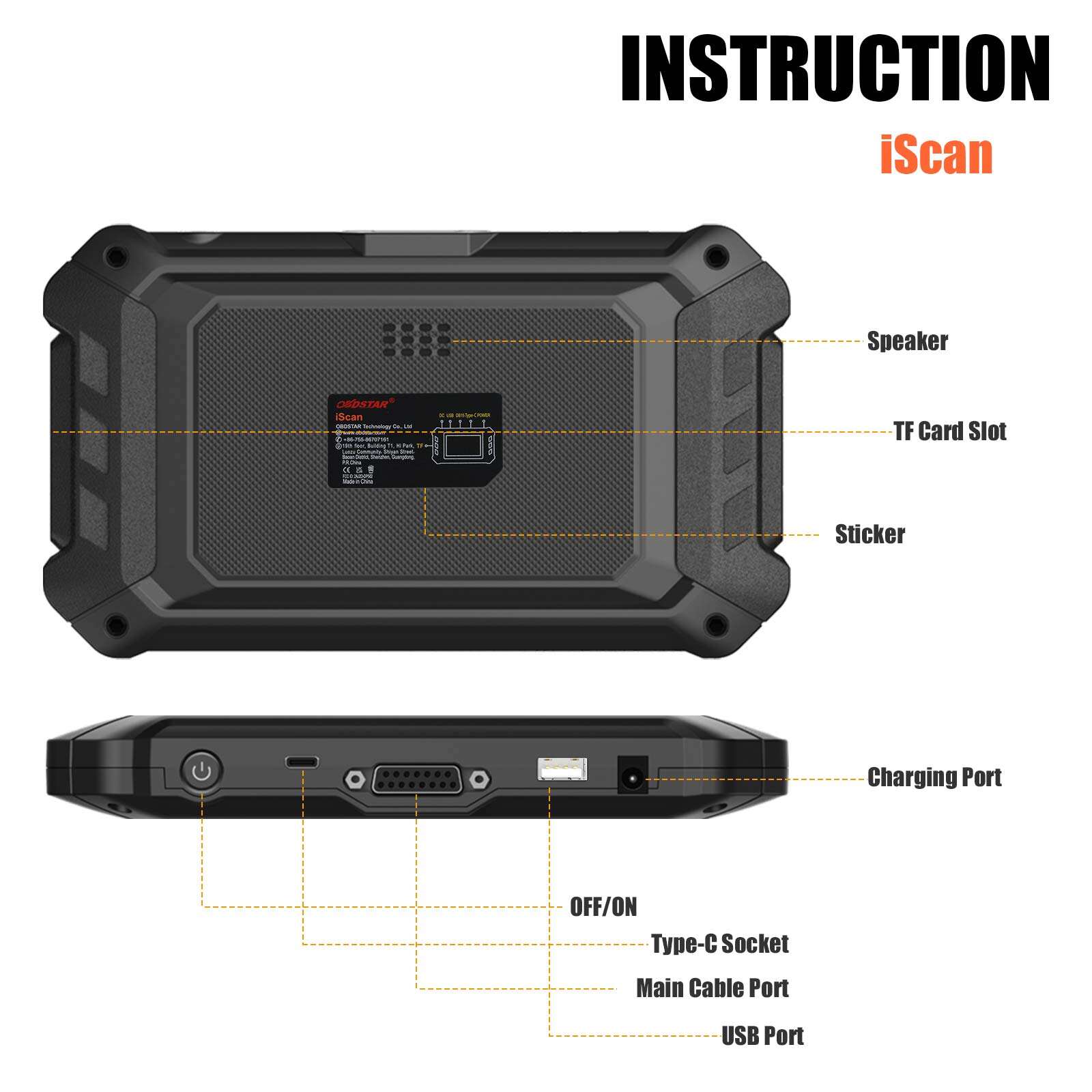 Escáner diagnóstico para motocicletas MV AGUSTA OBDSTAR iScan (reinicio de servicio / multilingüe)