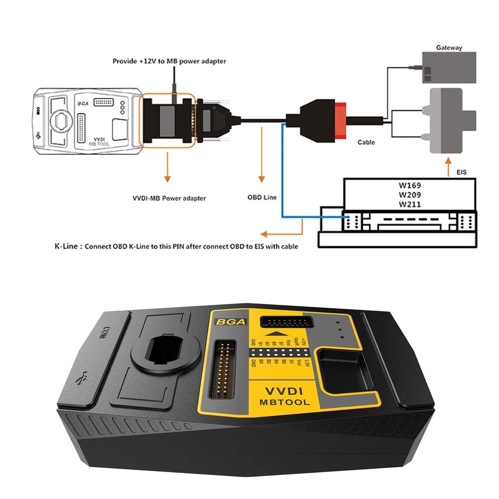 Herramienta original Xhorse VVDI MB BGA para programación de llaves de Mercedes-Benz (incluye cálculo de contraseña)