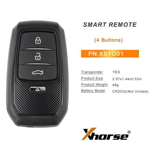 Mando a distancia inteligente para automóvil Xhorse XM38 estilo Toyota XSTO01EN